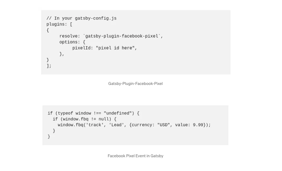 Integrate Facebook Pixel and Fb Pixel Events in GatsbyJs