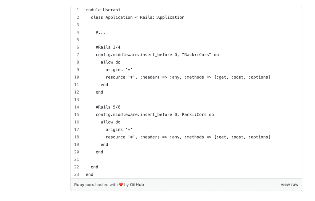 Setting up CORS for Rails API App